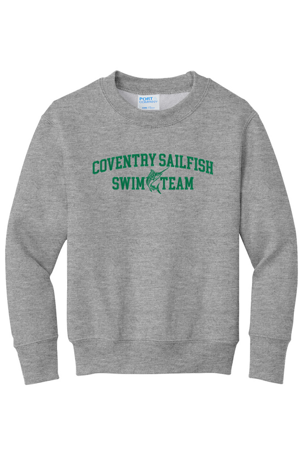 Coventry Sailfish: YOUTH Fleece Crewneck Sweatshirt (FullFront Embroidery)