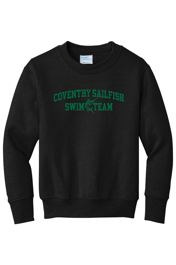 Coventry Sailfish: YOUTH Fleece Crewneck Sweatshirt (FullFront Embroidery)