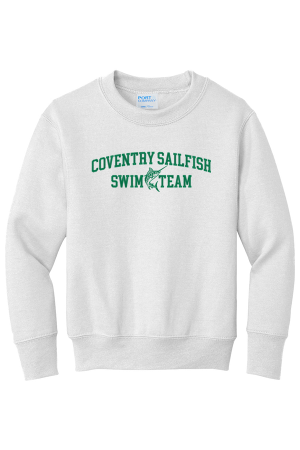 Coventry Sailfish: YOUTH Fleece Crewneck Sweatshirt (FullFront Embroidery)