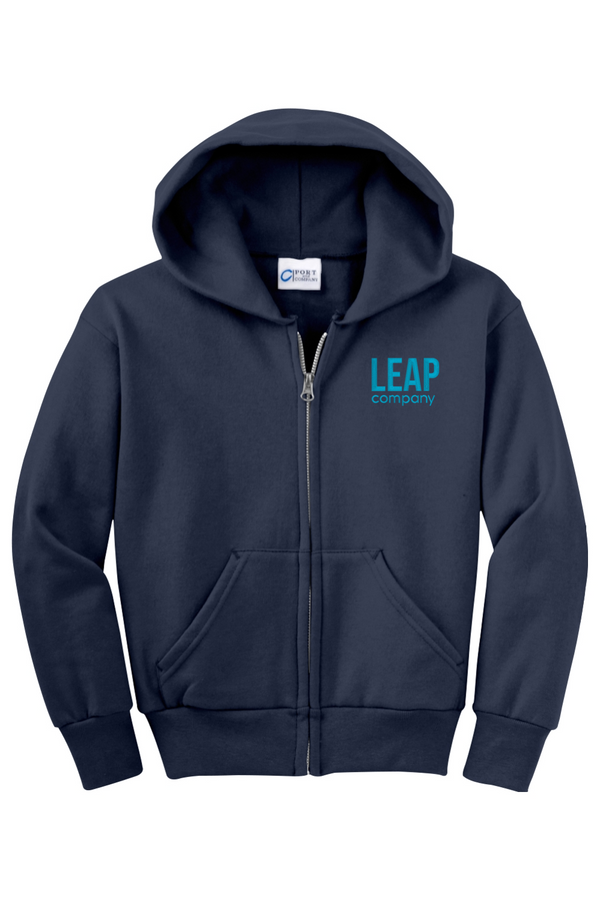 Leap: YOUTH Fleece Full-Zip Hooded Sweatshirt