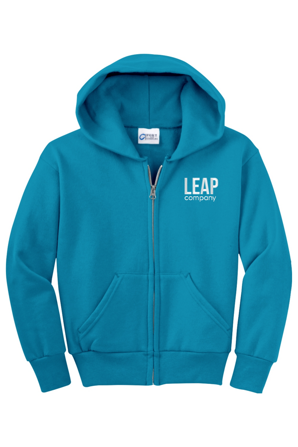 Leap: YOUTH Fleece Full-Zip Hooded Sweatshirt