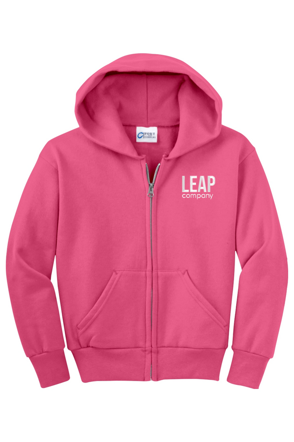 Leap: YOUTH Fleece Full-Zip Hooded Sweatshirt