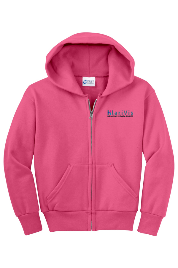 KlariVis: YOUTH Fleece Full-Zip Hooded Sweatshirt