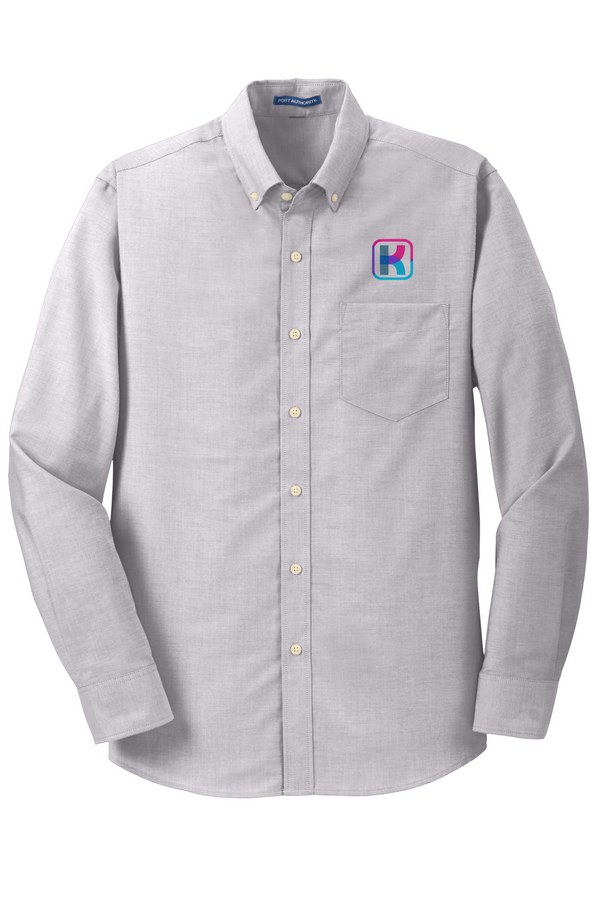 KlariVis: ADULT Long Sleeve Oxford Shirt (with Sleeve Logo)