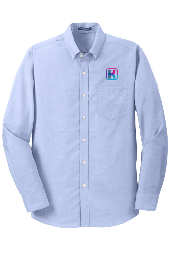 KlariVis: ADULT Long Sleeve Oxford Shirt (with Sleeve Logo)