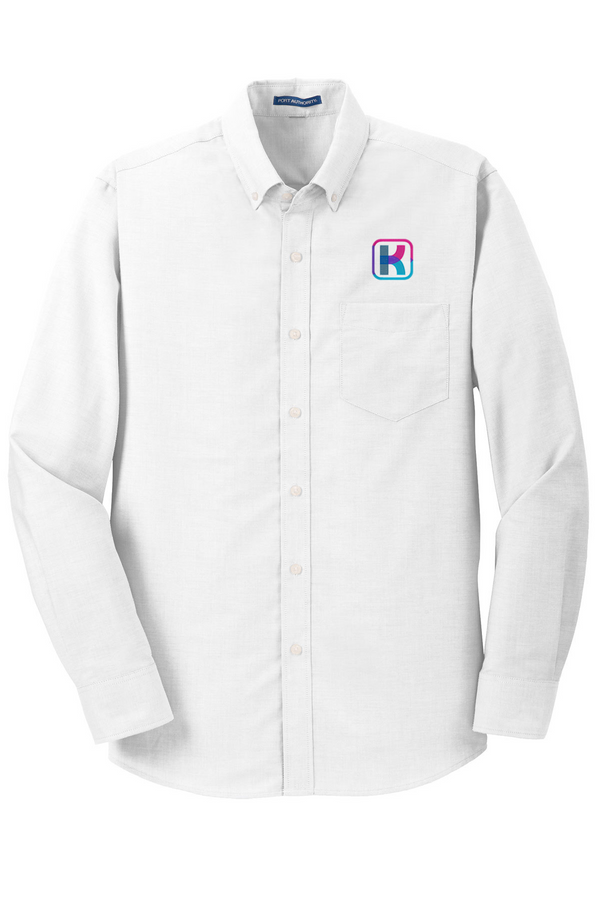 KlariVis: ADULT Long Sleeve Oxford Shirt (with Sleeve Logo)