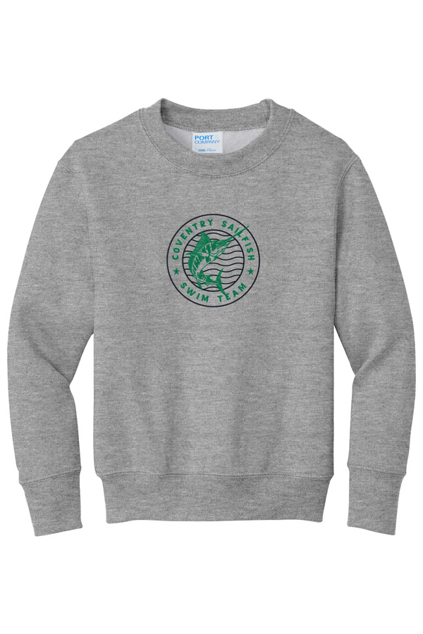 Coventry Sailfish: YOUTH Fleece Crewneck Sweatshirt (FullFront Embroidery)