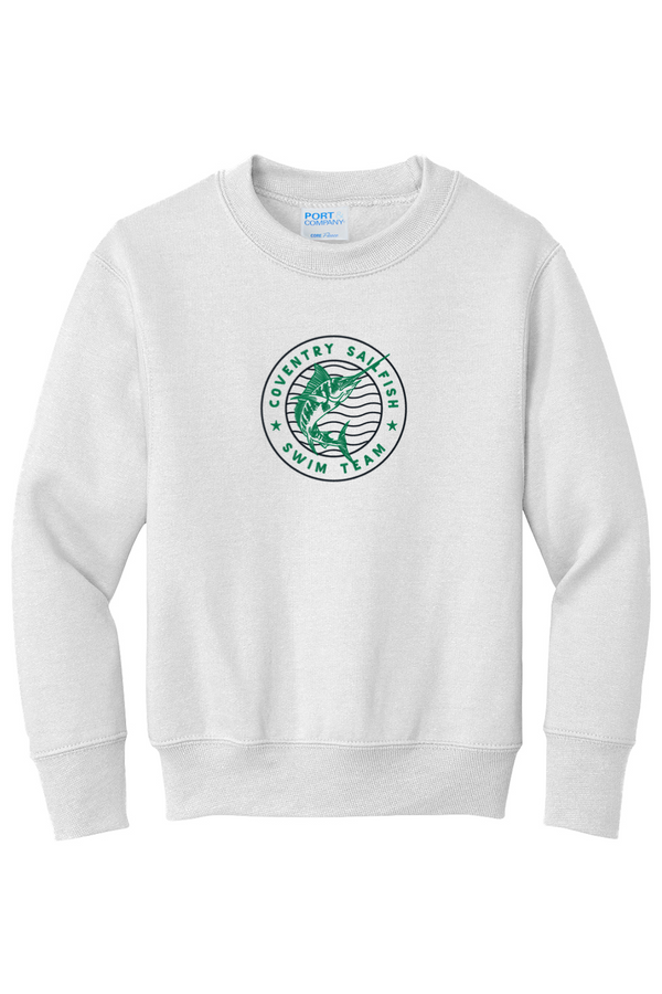 Coventry Sailfish: YOUTH Fleece Crewneck Sweatshirt (FullFront Embroidery)
