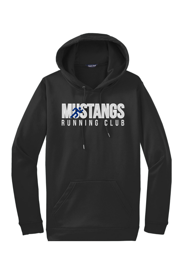 Mustangs Running Club: ADULT Embroidered Sport-Wick Fleece Hooded Pullover