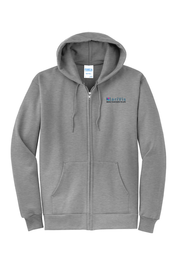 KlariVis: ADULT Fleece Full-Zip Hooded Sweatshirt