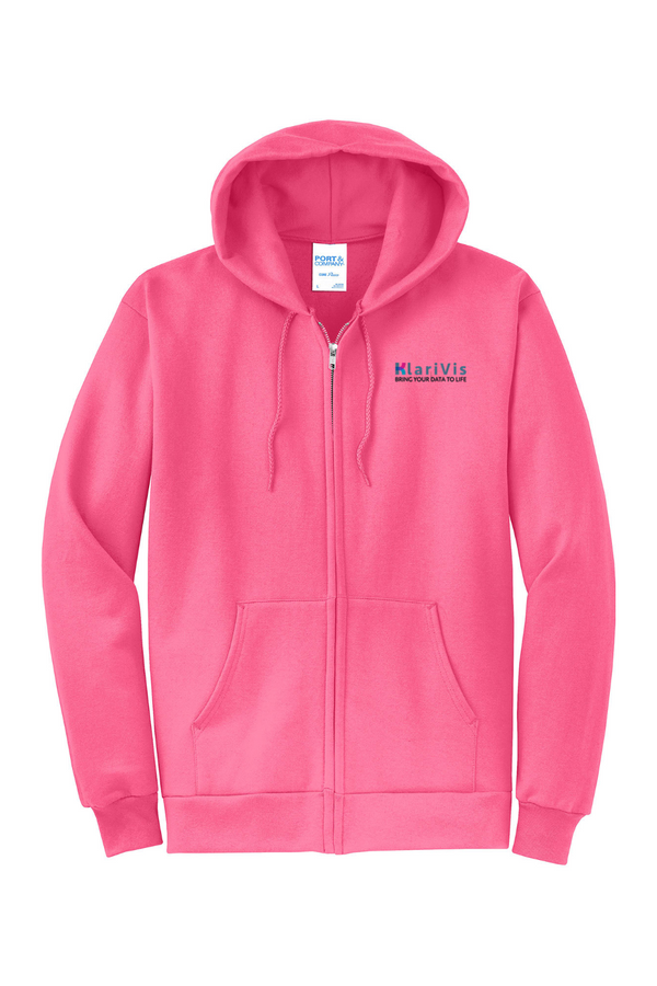 KlariVis: ADULT Fleece Full-Zip Hooded Sweatshirt