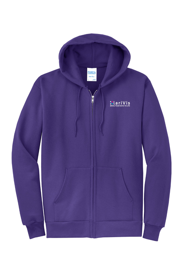 KlariVis: ADULT Fleece Full-Zip Hooded Sweatshirt