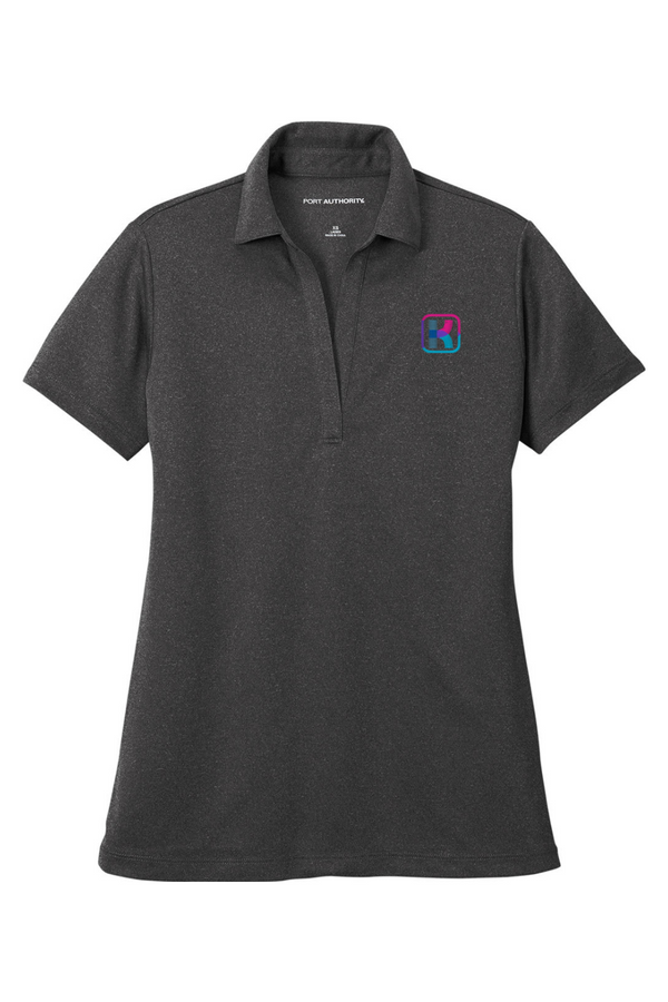 KlariVis: LADIES Heathered Performance Polo (with Sleeve Logo)