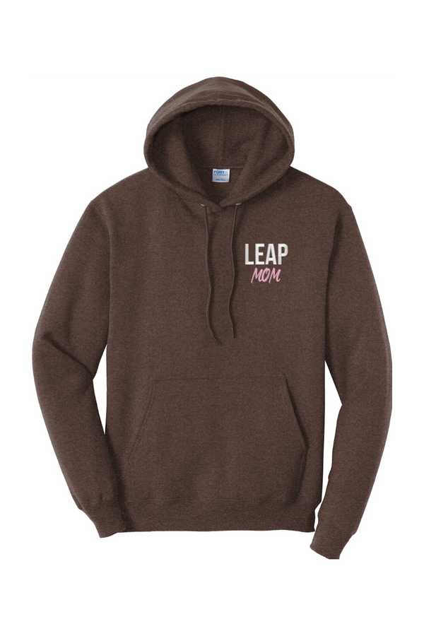 Leap Mom: ADULT Heather Fleece Pullover Hooded Sweatshirt