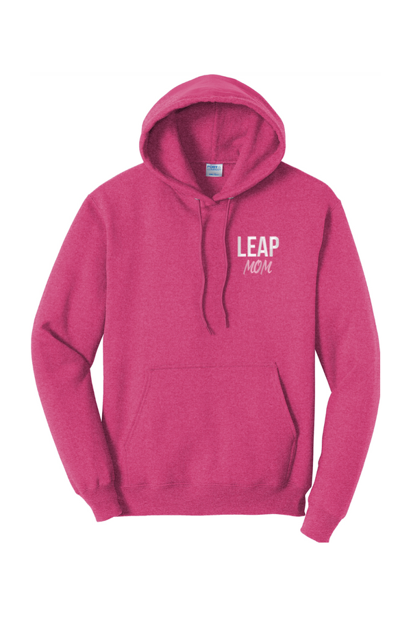 Leap Mom: ADULT Heather Fleece Pullover Hooded Sweatshirt