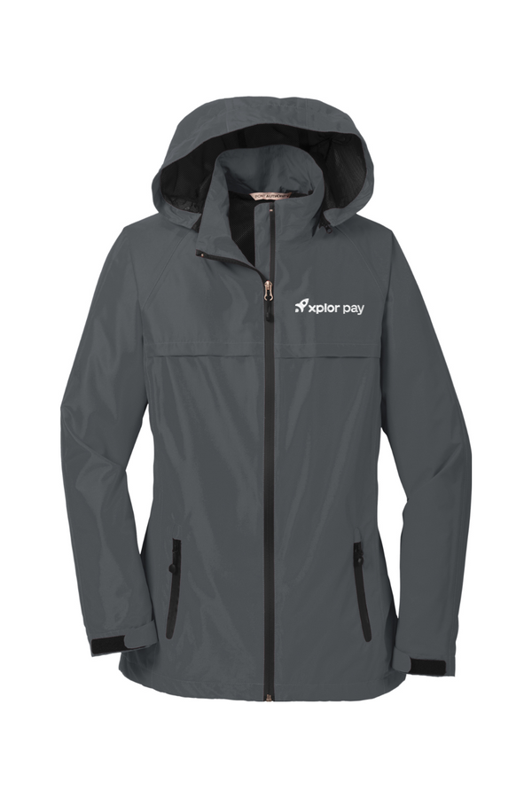 Xplor Pay: LADIES Waterproof Jacket with Travel Pouch (Embroidered)
