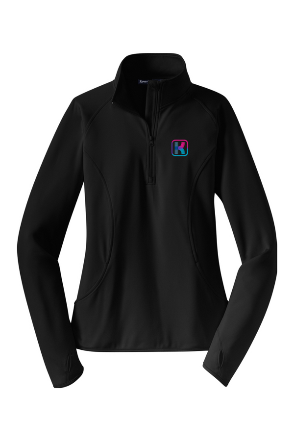 KlariVis: LADIES Sport-Wick Stretch 1/4-Zip Pullover (with Sleeve Logo)