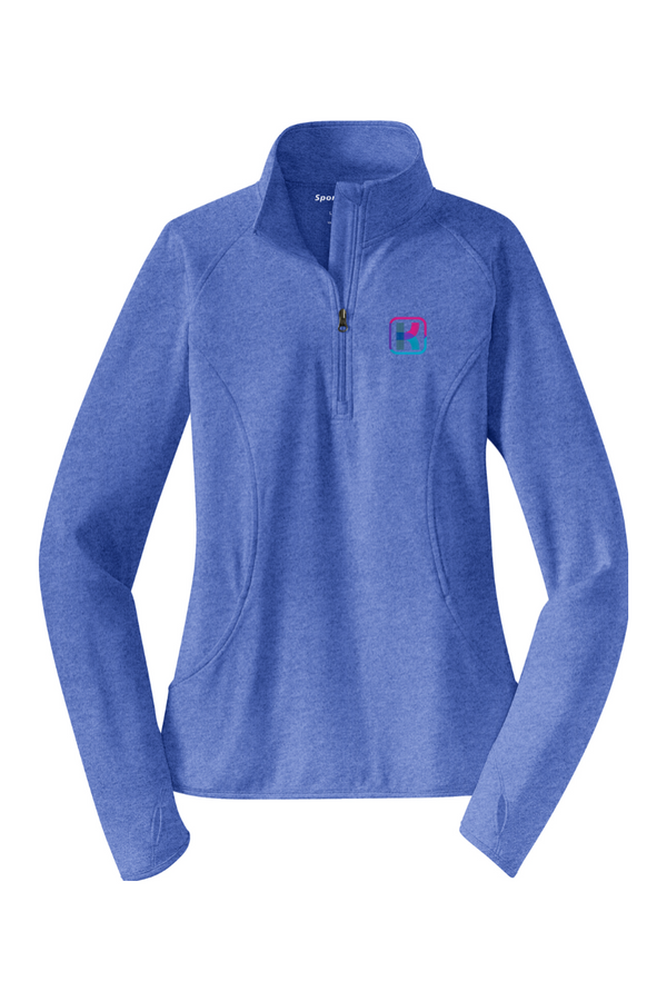 KlariVis: LADIES Sport-Wick Stretch 1/4-Zip Pullover (with Sleeve Logo)