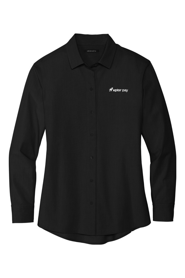 Xplor Pay: LADIES Long Sleeve Stretch Woven Shirt (Embroidered)