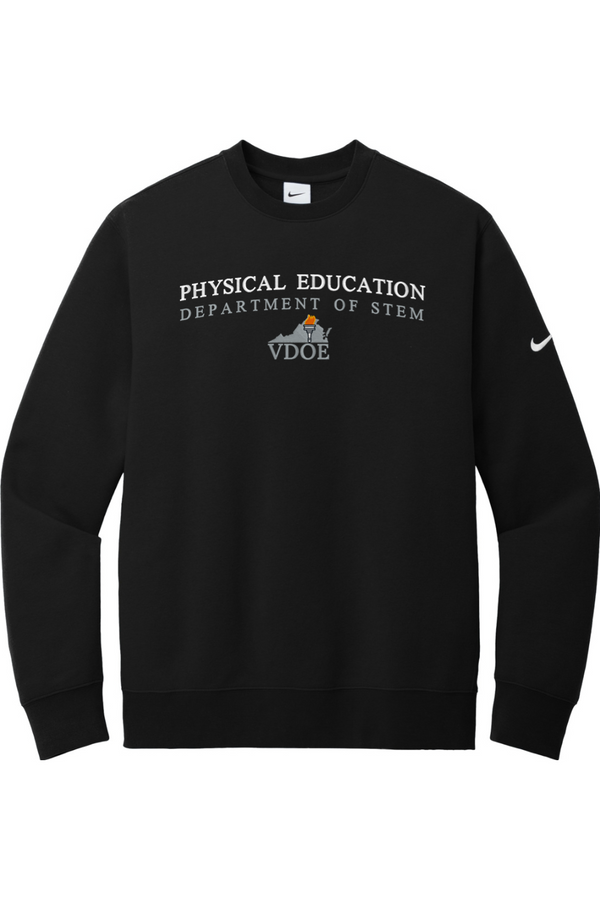 VDOE Physical Ed: Nike ADULT Club Fleece Sleeve Swoosh Crew