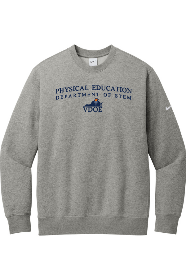 VDOE Physical Ed: Nike ADULT Club Fleece Sleeve Swoosh Crew