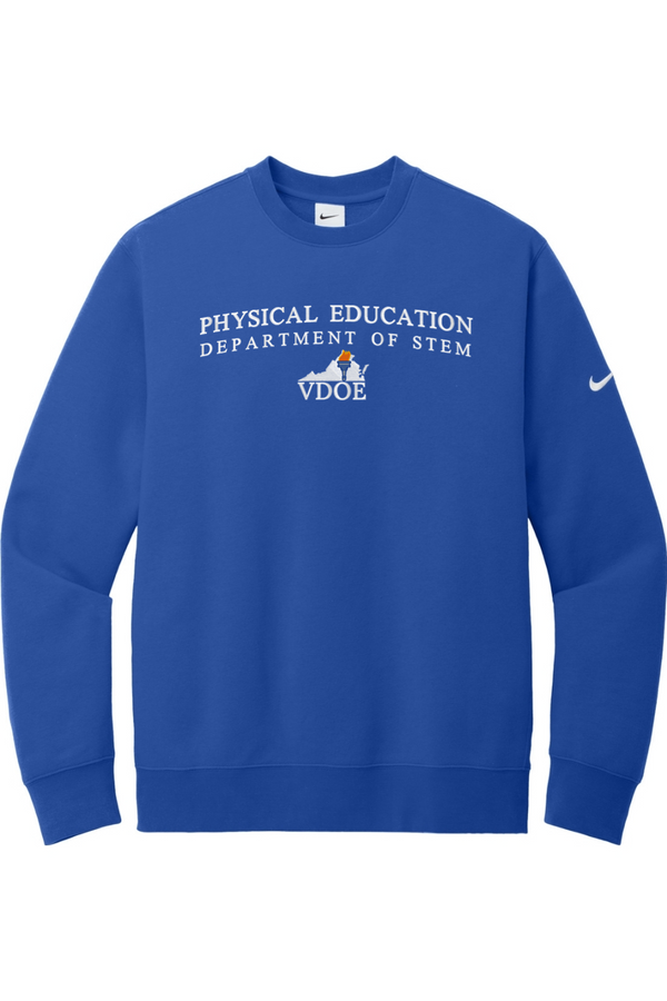 VDOE Physical Ed: Nike ADULT Club Fleece Sleeve Swoosh Crew