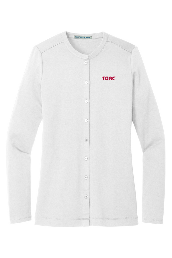 Torc: LADIES Stretch Button-Front Cardigan