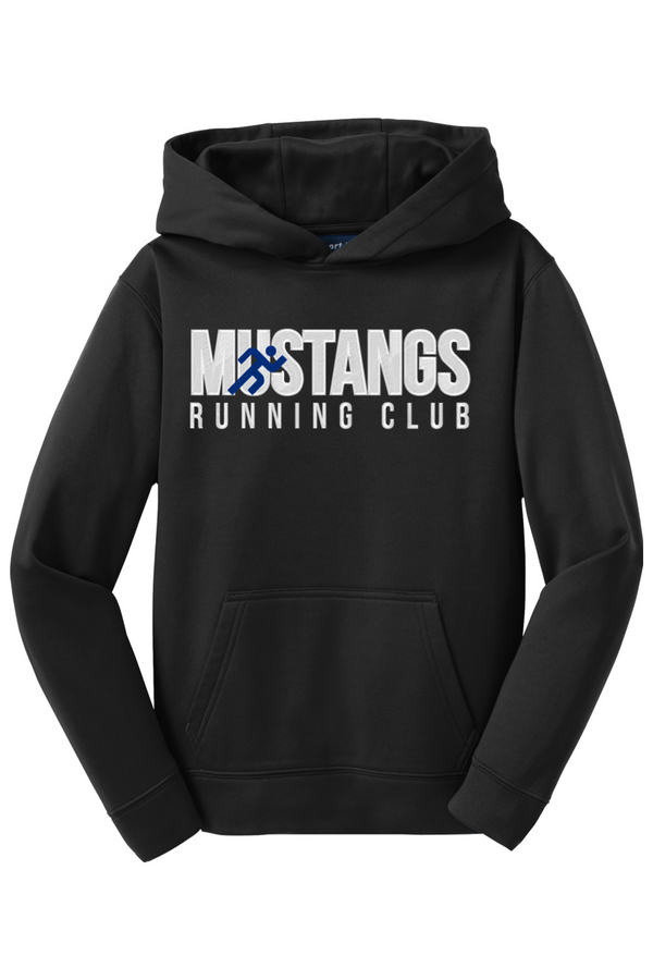 Mustangs Running Club: YOUTH Embroidered Sport-Wick Fleece Hooded Pullover