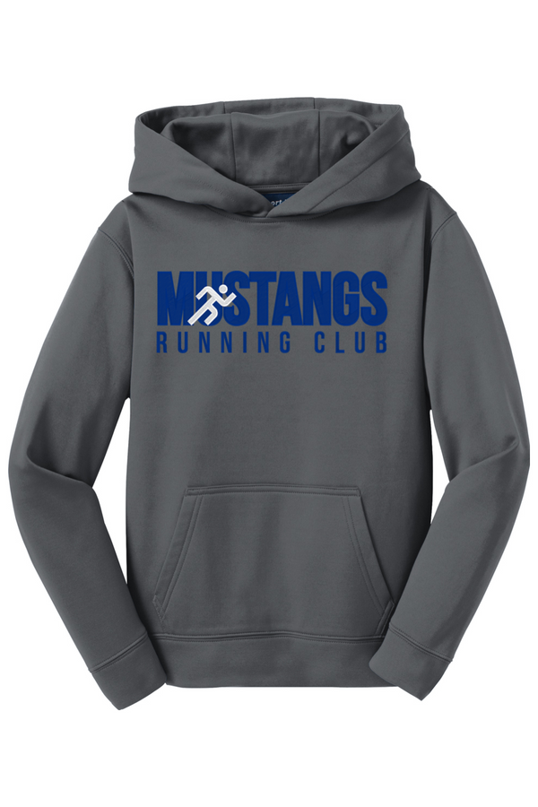 Mustangs Running Club: YOUTH Embroidered Sport-Wick Fleece Hooded Pullover