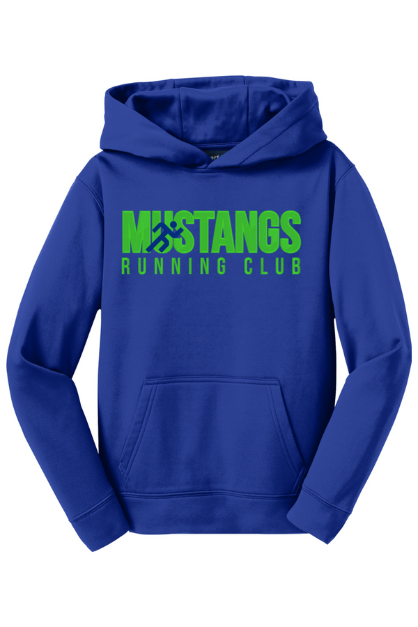 Mustangs Running Club: YOUTH Embroidered Sport-Wick Fleece Hooded Pullover