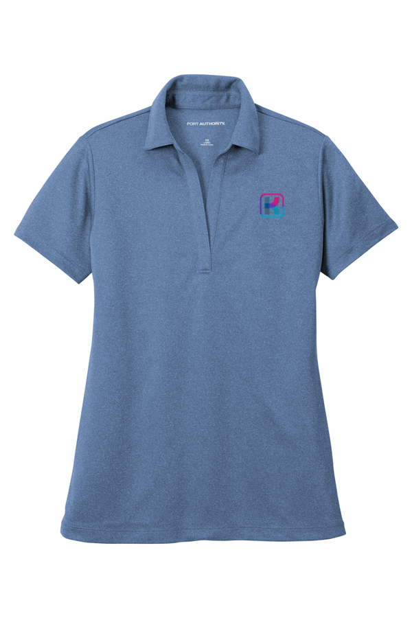 KlariVis: LADIES Heathered Performance Polo (with Sleeve Logo)