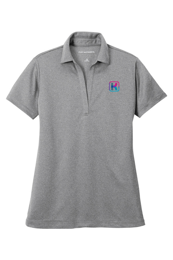 KlariVis: LADIES Heathered Performance Polo (with Sleeve Logo)