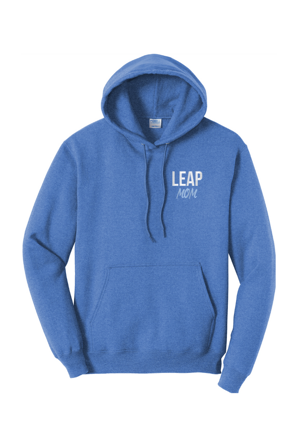 Leap Mom: ADULT Heather Fleece Pullover Hooded Sweatshirt