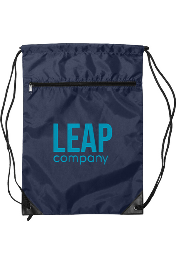 Leap: Zippered Drawstring Backpack