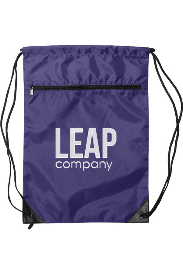 Leap: Zippered Drawstring Backpack