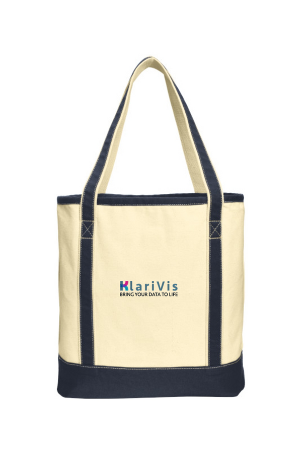 KlariVis: Large Cotton Canvas Boat Tote (Logo Front/Back)