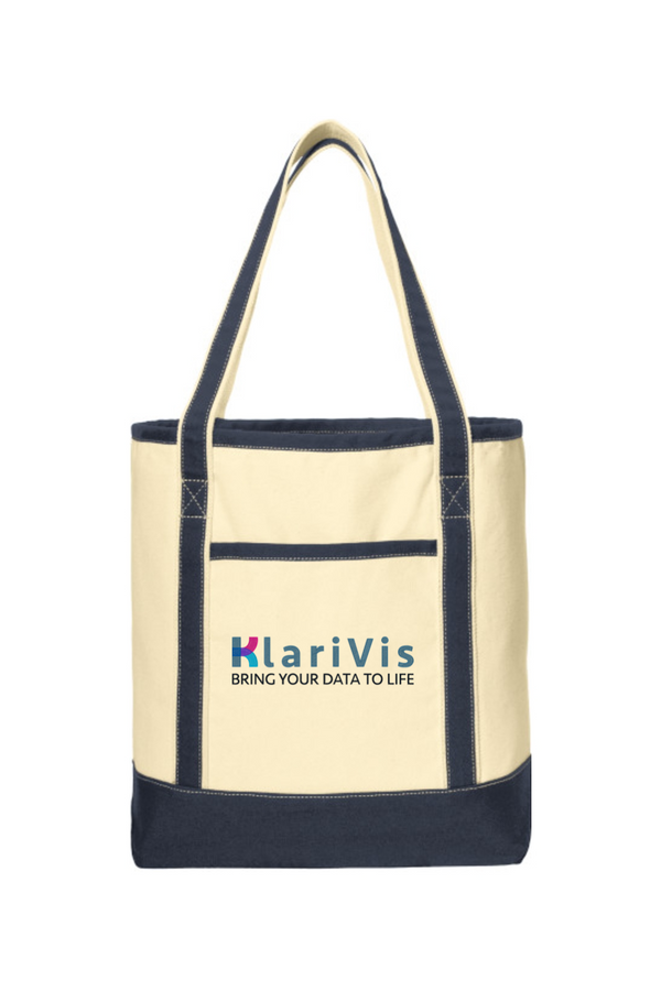 KlariVis: Large Cotton Canvas Boat Tote (Logo Front/Back)