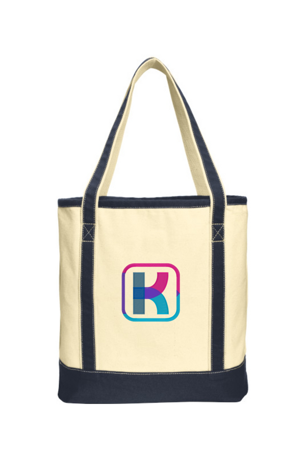 KlariVis: Large Cotton Canvas Boat Tote (Logo Front/Back)