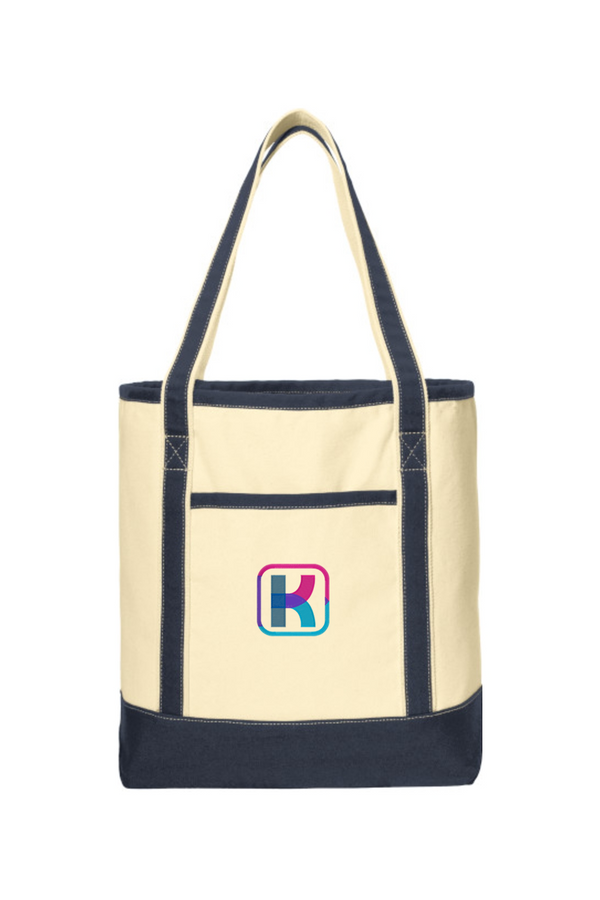 KlariVis: Large Cotton Canvas Boat Tote (Logo Front/Back)