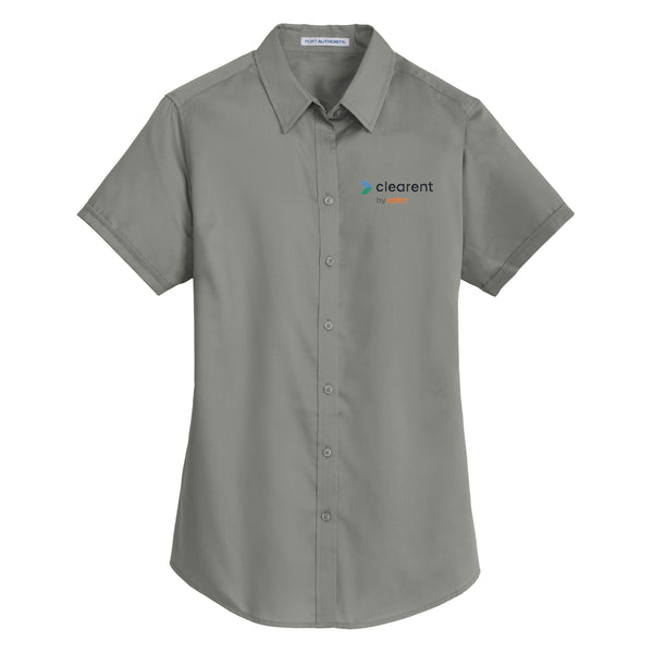 Clearent: Ladies Short Sleeve SuperPro Twill Shirt