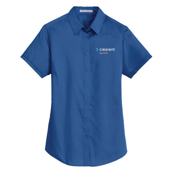 Clearent: Ladies Short Sleeve SuperPro Twill Shirt