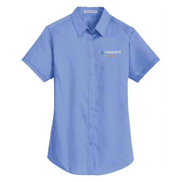 Clearent: Ladies Short Sleeve SuperPro Twill Shirt