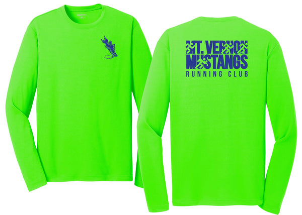 Mustangs Running Club: ADULT Longsleeve Printed RacerMesh T (PREORDER SHIPS IN NOVEMBER)