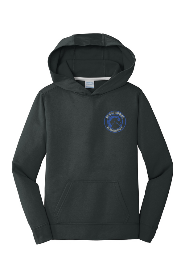 MVES: YOUTH Embroidered Performance Fleece Pullover Hooded Sweatshirt