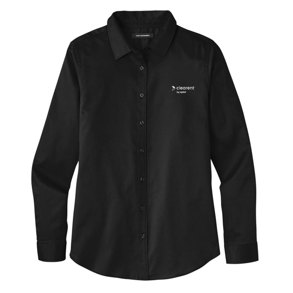 Clearent: Ladies Long Sleeve SuperPro React Twill Shirt