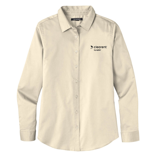 Clearent: Ladies Long Sleeve SuperPro React Twill Shirt
