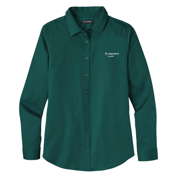 Clearent: Ladies Long Sleeve SuperPro React Twill Shirt