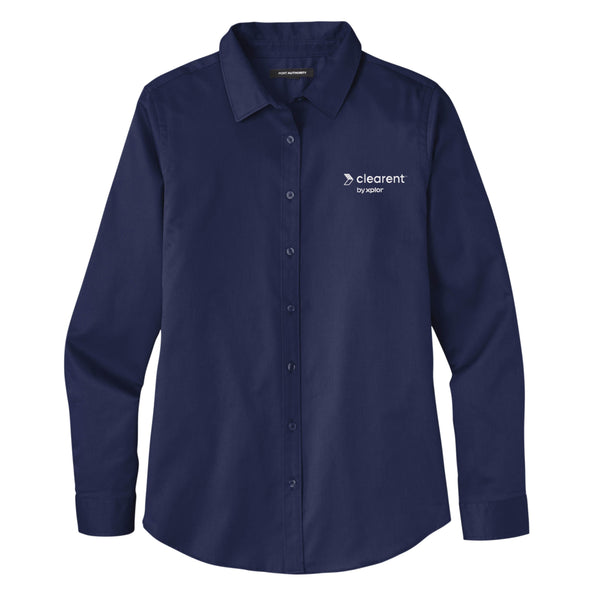 Clearent: Ladies Long Sleeve SuperPro React Twill Shirt