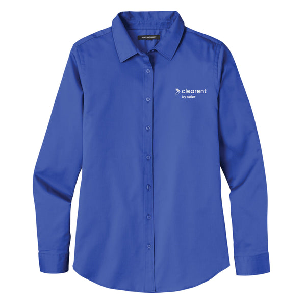 Clearent: Ladies Long Sleeve SuperPro React Twill Shirt