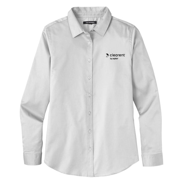 Clearent: Ladies Long Sleeve SuperPro React Twill Shirt